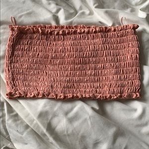 Pink crop tube top